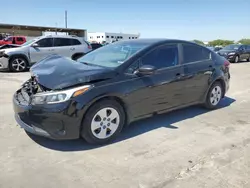 Salvage cars for sale at Grand Prairie, TX auction: 2017 KIA Forte LX