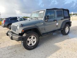 Jeep salvage cars for sale: 2015 Jeep Wrangler Unlimited Sport