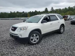 Salvage cars for sale at Windham, ME auction: 2012 GMC Acadia SLE