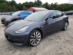 Salvage cars for sale at Mendon, MA auction: 2019 Tesla Model 3