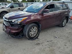 Salvage cars for sale at Riverview, FL auction: 2016 Toyota Highlander LE