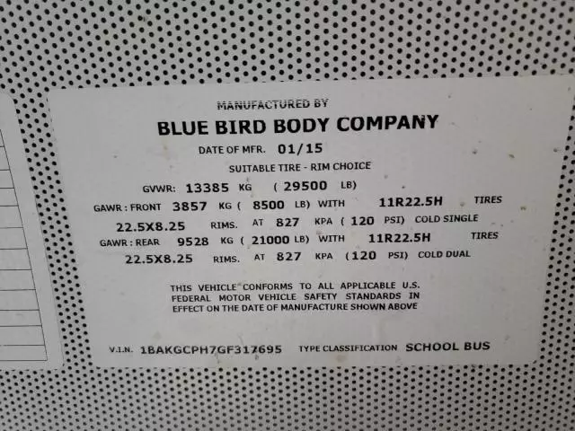 2016 Blue Bird School Bus / Transit Bus