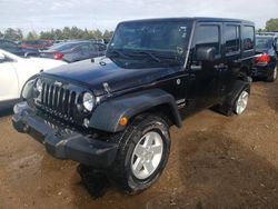 Jeep Wrangler salvage cars for sale: 2018 Jeep Wrangler Unlimited Sport