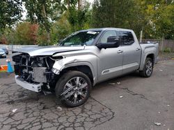 Salvage cars for sale from Copart Portland, OR: 2023 Toyota Tundra Crewmax Capstone