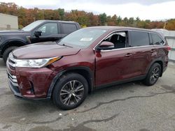 Salvage cars for sale from Copart Exeter, RI: 2019 Toyota Highlander LE