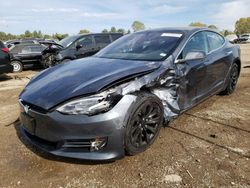 Salvage cars for sale at Elgin, IL auction: 2018 Tesla Model S