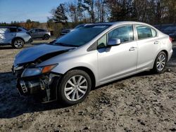 Salvage cars for sale at Candia, NH auction: 2012 Honda Civic EX