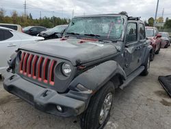 Jeep Wrangler salvage cars for sale: 2018 Jeep Wrangler Unlimited Sport