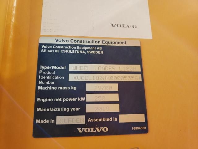 2019 Volvo L180E