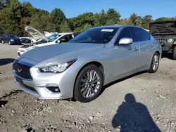 Salvage cars for sale at Mendon, MA auction: 2019 Infiniti Q50 Luxe