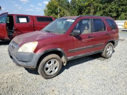 Salvage cars for sale from Copart Concord, NC: 2002 Honda CR-V LX