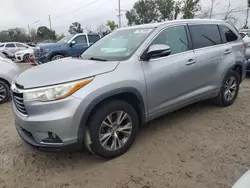 Salvage cars for sale at Riverview, FL auction: 2015 Toyota Highlander XLE