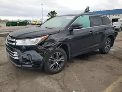 Salvage cars for sale at Woodhaven, MI auction: 2019 Toyota Highlander LE