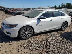 Salvage cars for sale at Pennsburg, PA auction: 2016 Chevrolet Malibu Premier