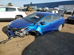 Chevrolet salvage cars for sale: 2016 Chevrolet Cruze LT