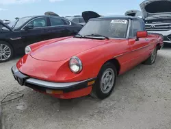 Salvage cars for sale at Riverview, FL auction: 1984 Alfa Romeo Veloce 2000 Spider