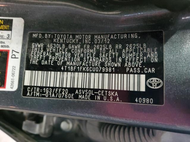 2012 Toyota Camry Base