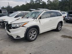 Toyota Highlander xle salvage cars for sale: 2015 Toyota Highlander XLE