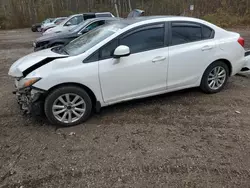 Salvage cars for sale at Cookstown, ON auction: 2012 Honda Civic LX