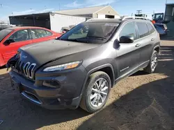 Salvage cars for sale at Brighton, CO auction: 2016 Jeep Cherokee Limited