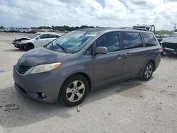 Salvage cars for sale at West Palm Beach, FL auction: 2012 Toyota Sienna LE