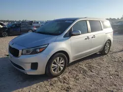 Salvage cars for sale at Houston, TX auction: 2016 KIA Sedona LX