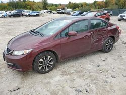 Salvage cars for sale at Candia, NH auction: 2015 Honda Civic EX