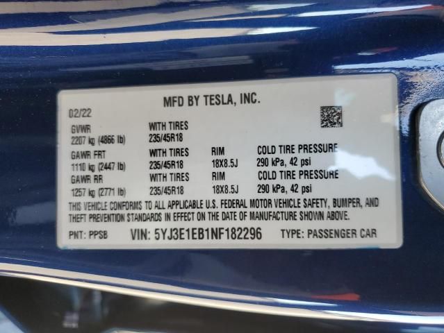 2022 Tesla Model 3