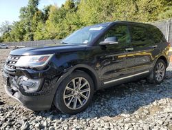 Salvage cars for sale at Waldorf, MD auction: 2017 Ford Explorer Limited