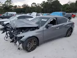 Salvage cars for sale at Fort Pierce, FL auction: 2018 Infiniti Q50 Luxe