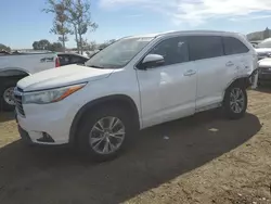 Salvage cars for sale at San Martin, CA auction: 2015 Toyota Highlander XLE