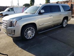 Salvage cars for sale from Copart Wilmington, CA: 2016 Cadillac Escalade ESV Platinum