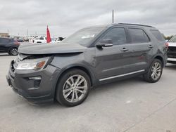 Salvage cars for sale at Grand Prairie, TX auction: 2018 Ford Explorer XLT