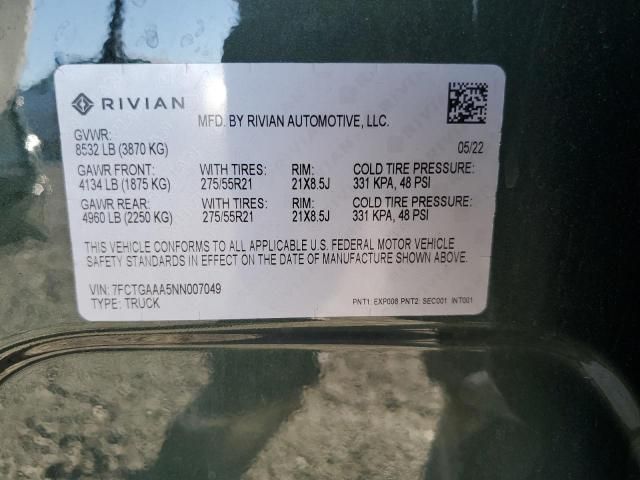 2022 Rivian R1T Adventure