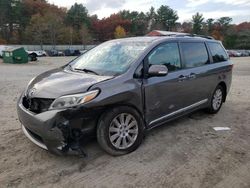 Salvage cars for sale at Mendon, MA auction: 2015 Toyota Sienna XLE