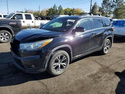 Toyota salvage cars for sale: 2016 Toyota Highlander XLE