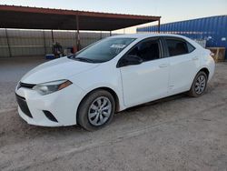 Salvage cars for sale at Andrews, TX auction: 2016 Toyota Corolla L