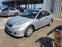 Salvage cars for sale at Riverview, FL auction: 2005 Honda Civic DX VP