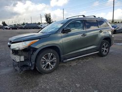 Salvage cars for sale at Miami, FL auction: 2016 Toyota Highlander XLE