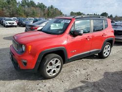 Salvage cars for sale at Mendon, MA auction: 2019 Jeep Renegade Limited