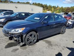 Salvage cars for sale at Exeter, RI auction: 2016 Honda Accord Sport