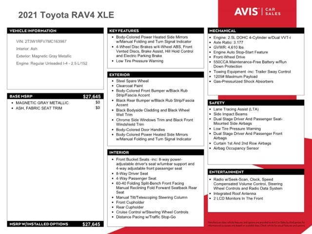 2021 Toyota Rav4 XLE