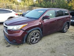 Salvage cars for sale at Waldorf, MD auction: 2015 Toyota Highlander LE