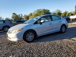 Salvage cars for sale at Portland, OR auction: 2012 Honda Civic LX