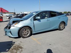 Salvage cars for sale at Grand Prairie, TX auction: 2016 Toyota Prius