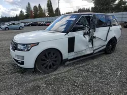 Salvage cars for sale at Graham, WA auction: 2016 Land Rover Range Rover Supercharged