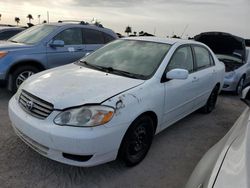 Salvage cars for sale from Copart Arcadia, FL: 2003 Toyota Corolla CE