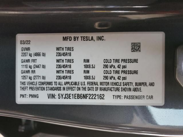 2022 Tesla Model 3