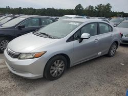 Salvage cars for sale at Harleyville, SC auction: 2012 Honda Civic LX