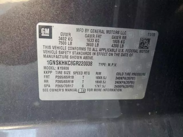 2016 Chevrolet Suburban K1500 LT